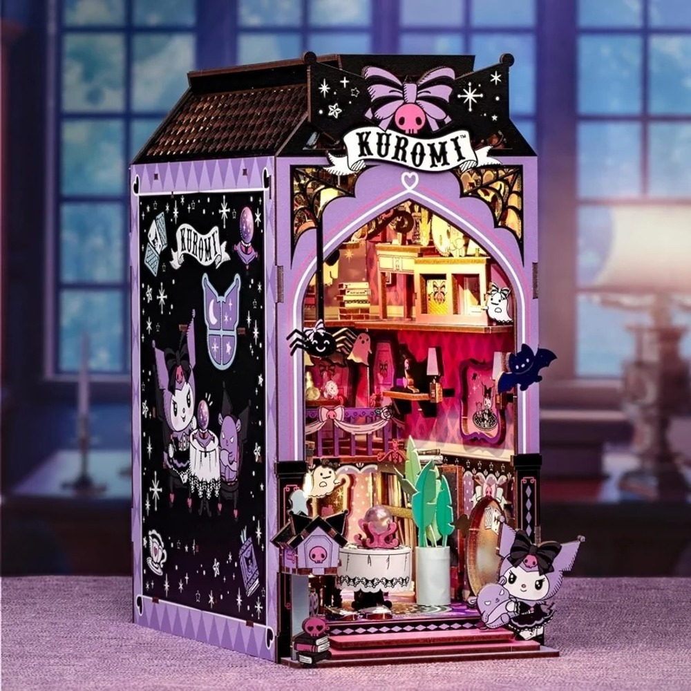 DIY 3D NEW Hands Craft Kuromi Spooky House DIY Book Nook HCB108 Sanrio LED 283pc
